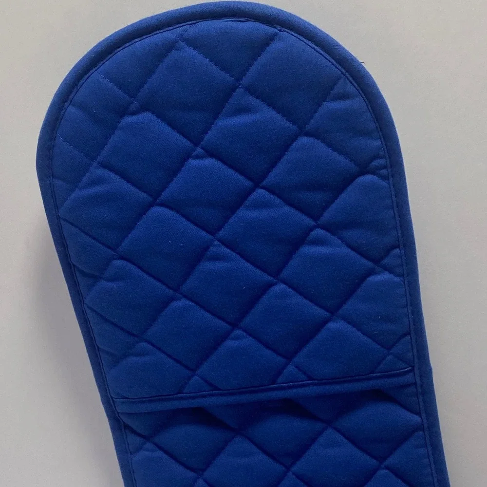 New Double Oven Mitt Blue Excellent With Tags London Landmarks Quilted
